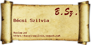 Bécsi Szilvia névjegykártya