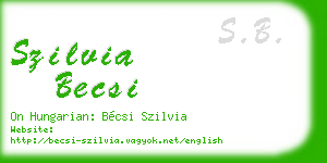szilvia becsi business card